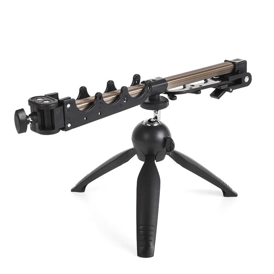 Aluminium ice fishing triangle rod holder bracket supporting a small fishing rod