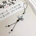 Guofeng floral bead pendant keychain in Chinese style with baked varnish finish.