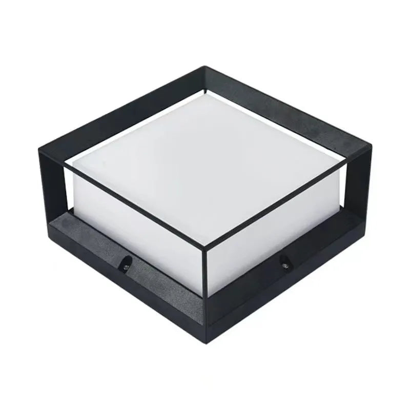 Aluminium outdoor solar-powered LED column light in two size options for garden or doorway use.