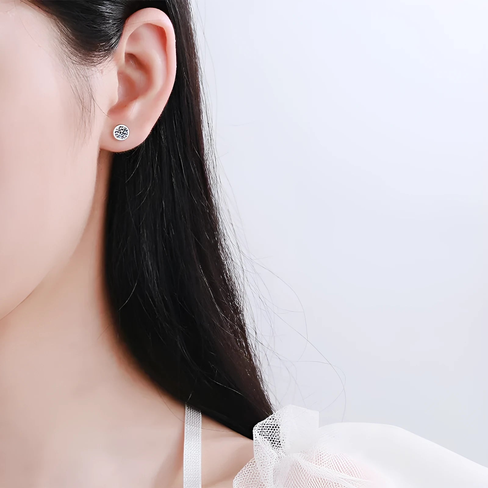 925 sterling silver Pt950 gold plated women's earrings with moissanite or zircon stones in geometric design
