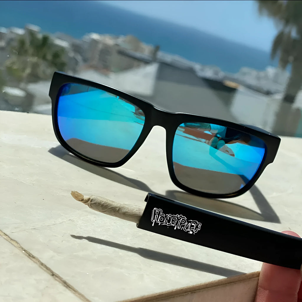 The Swifty Glasses lightweight frame eyewear available in black, camouflage, dark green, purple, and red.