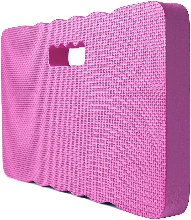 EVA foam garden kneeler mat in blue colour with side handles, showing 45cm length measurement