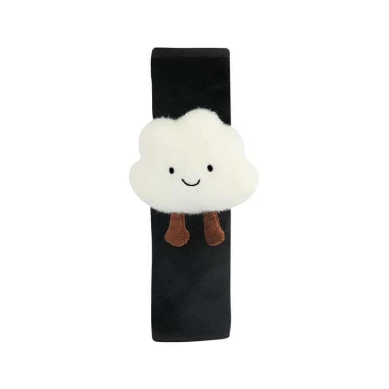 Creative cartoon plush car seat belt shoulder protector with cloud pattern, universal fit