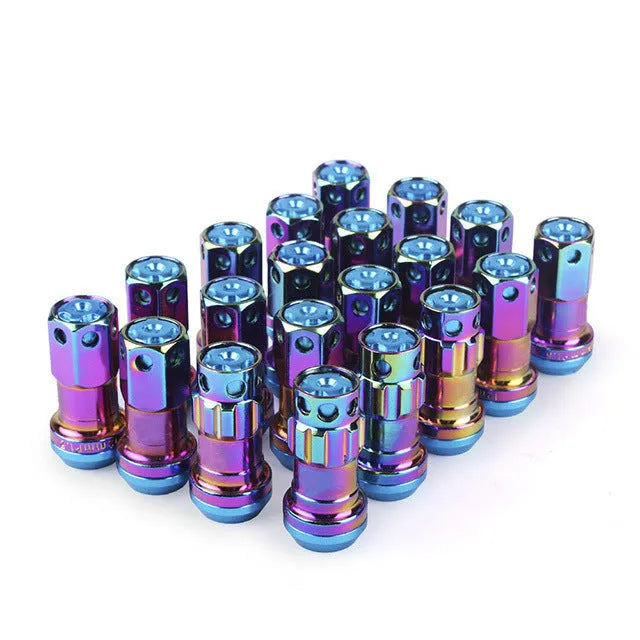 Aluminium alloy automobile wheel hub nuts in multiple colours with M12 thread specifications