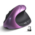 Three Generations wireless vertical ergonomic mouse in black, shown on a desk next to a laptop.