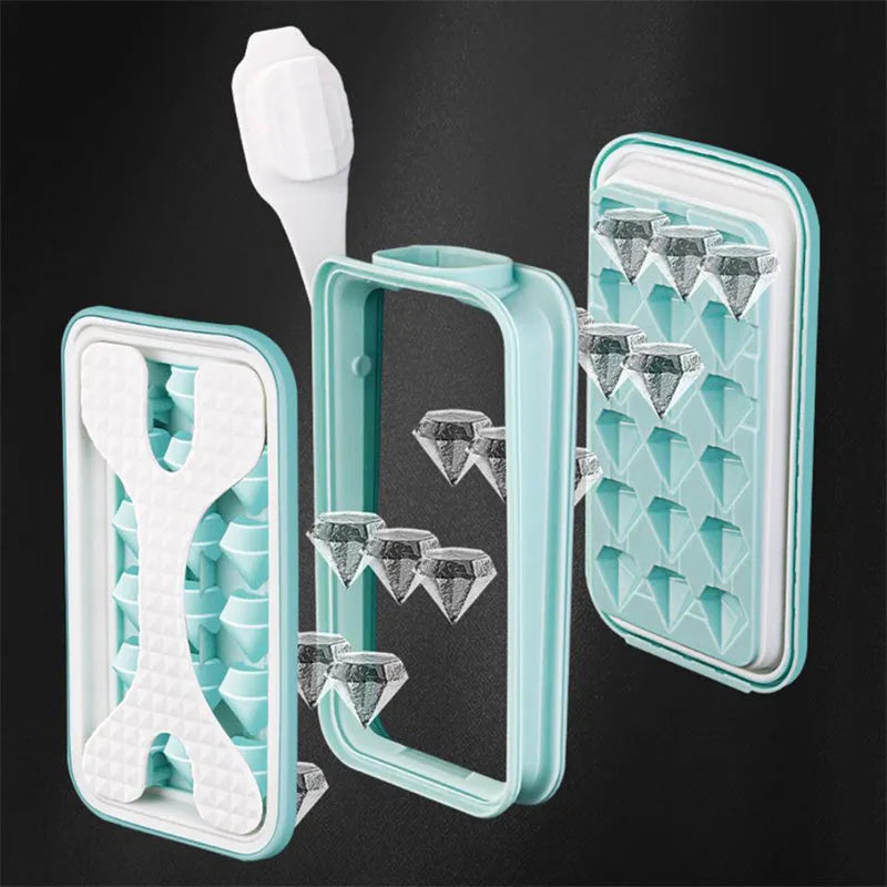 2in1 silicone ice ball mold ice maker water bottle in light grey, sky blue, and white