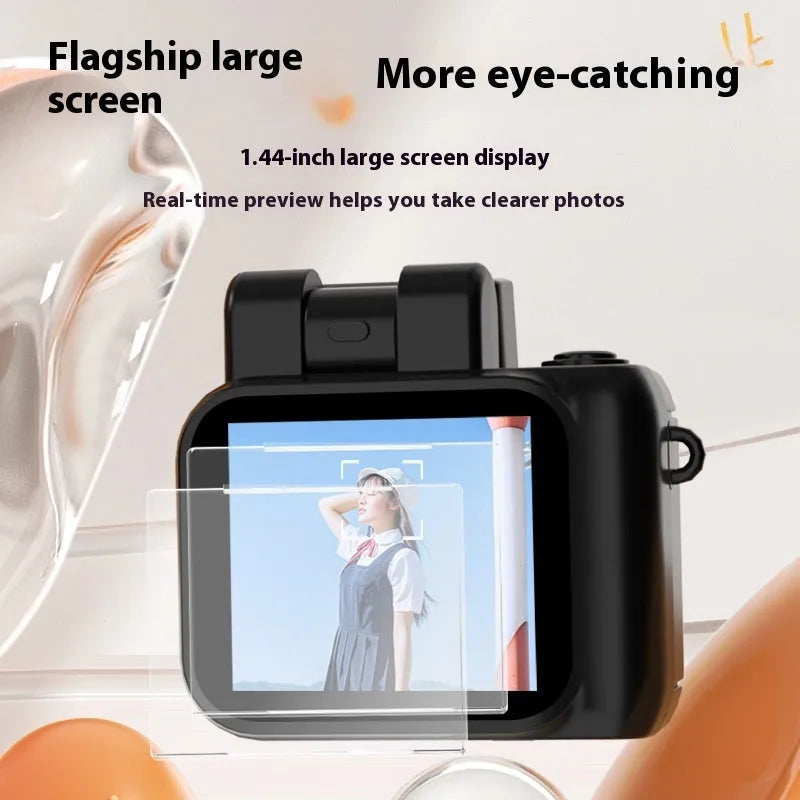 Small retro kids camera with 1.44 inch LCD, 1920 x 1080P video, ABS body, black pink or white