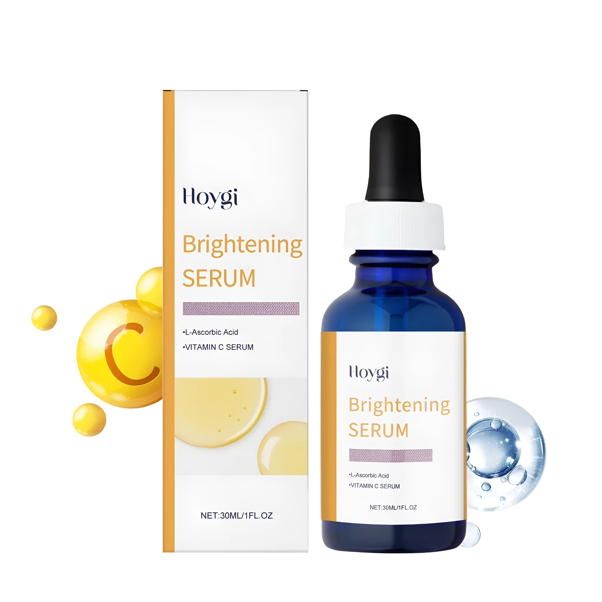 30ml bottle of vitamin C serum with ascorbic acid and vitamin E for facial application