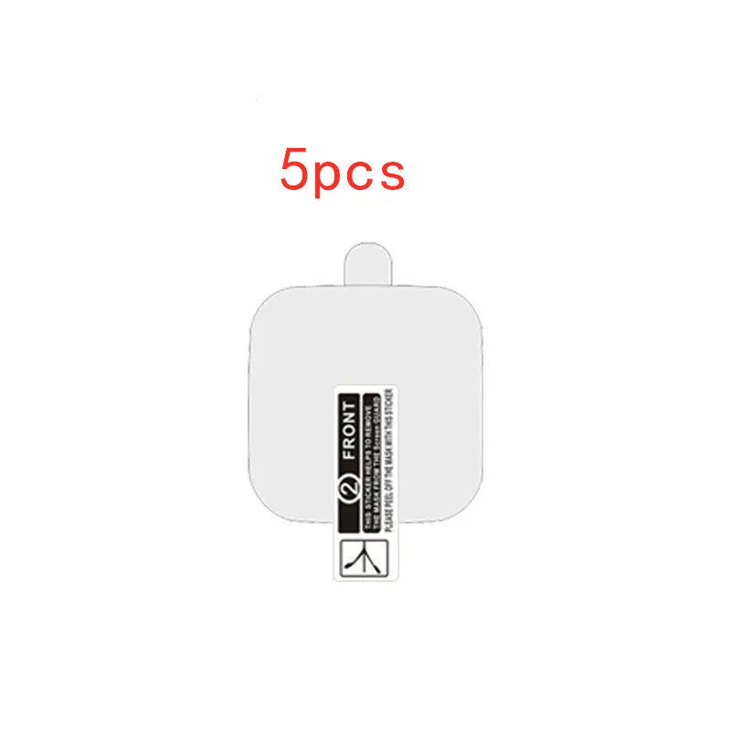 Amazfit Bip S smartwatch with clear TPU hydrogel screen protector showing anti-scratch protection