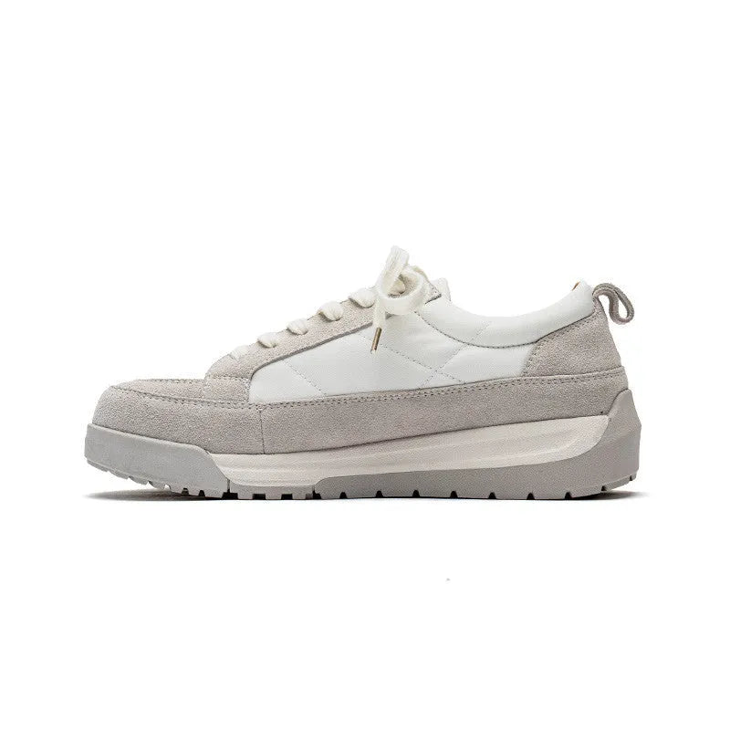 Men's grey all-match sports casual outdoor shoes with PU and cloth upper, available in sizes 36 to 44