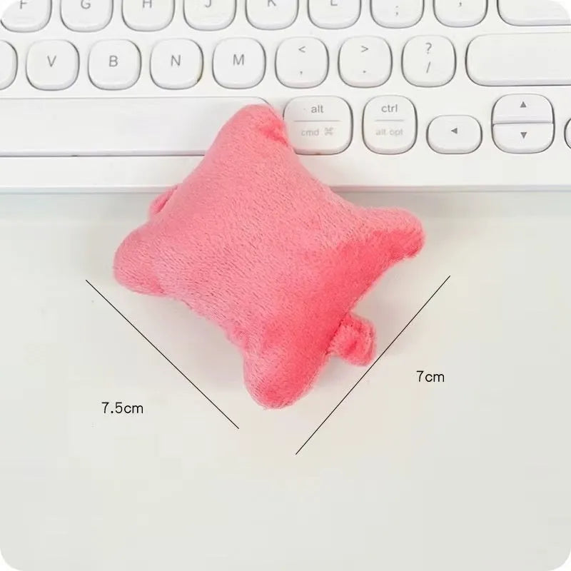 Plush wrist protector mouse pad pillow in blue, green, or pink colour for typing comfort