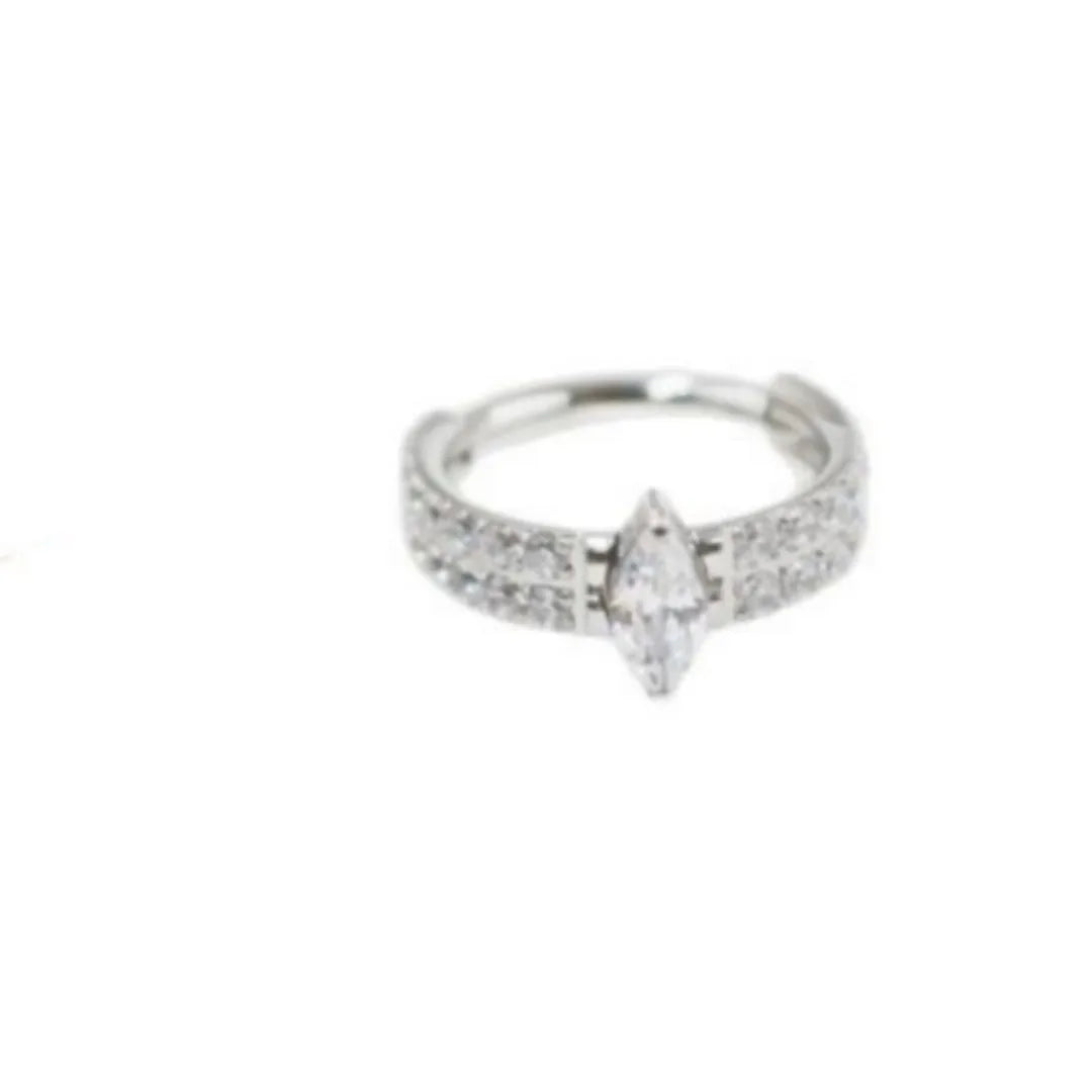 Titanium steel heart earrings with full diamond zircon in gold and silver colours