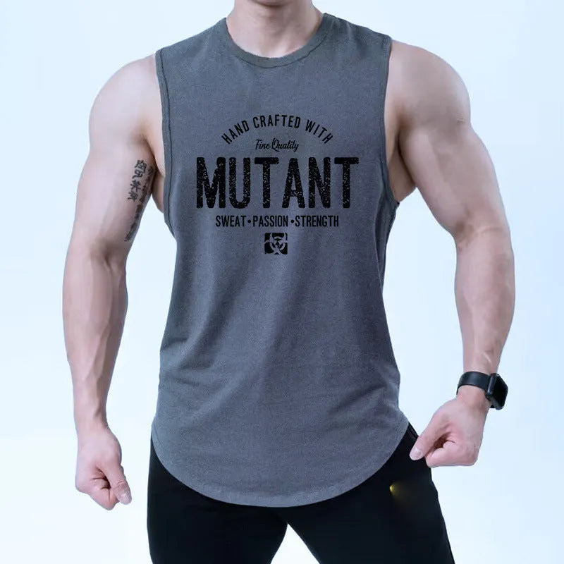 Loose fit polyester training vest in sleeveless tank top style with colour design options