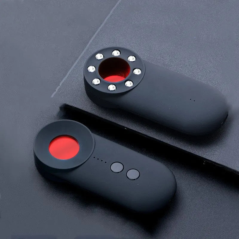 Black GPS and camera detector with compact rectangular design showing Micro USB charging port