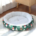 Christmas pet bed in red or green with flannel and Arctic fleece, sizes S M L for small dogs and cats