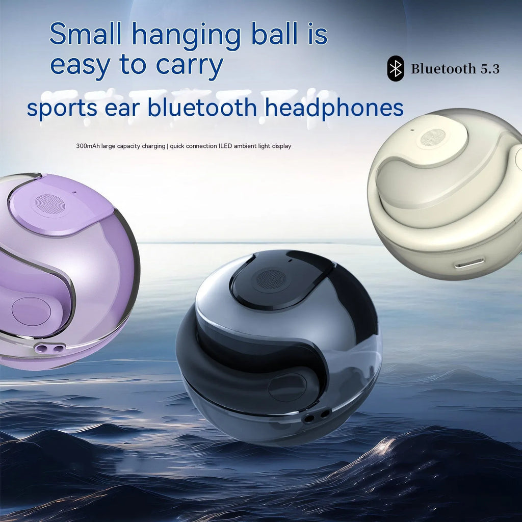 JM13 wireless ear hook sports headphones in black or skin colour with ABS build and 10m range