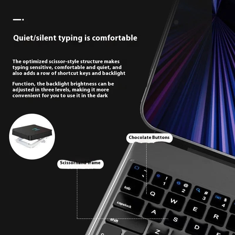 Suspension Magic Control Bluetooth keyboard with integrated protective sleeve for iPad tablets