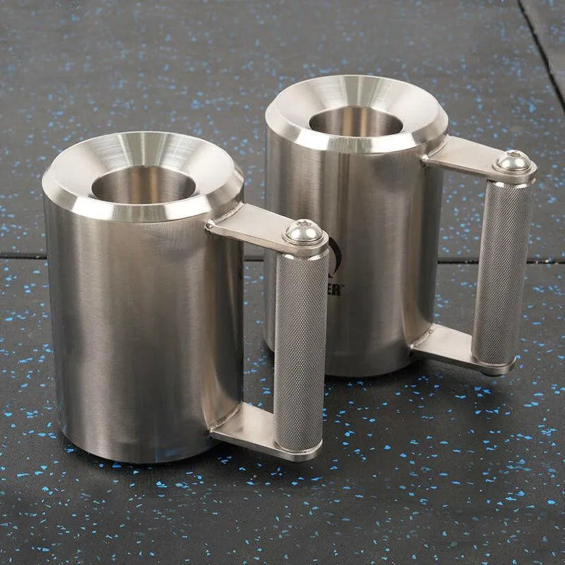 Silver stainless steel 8kg dumbbell cup weight for barbell training
