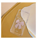 Transparent TPU phone case with cute bow, daisy, bear, moon, duck, smiley, tulip and flower designs for iPhone models