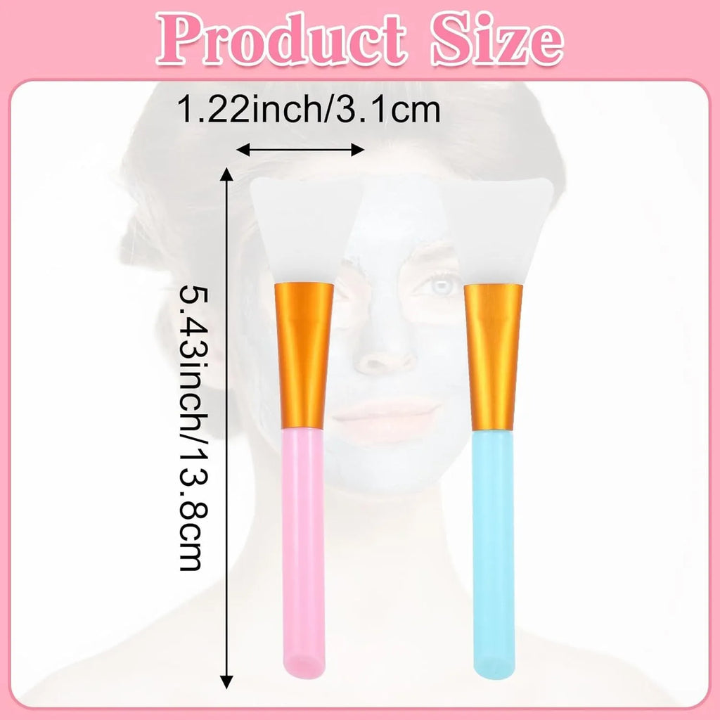 Reusable silicone spatula applicator for face and body masks in multiple colours