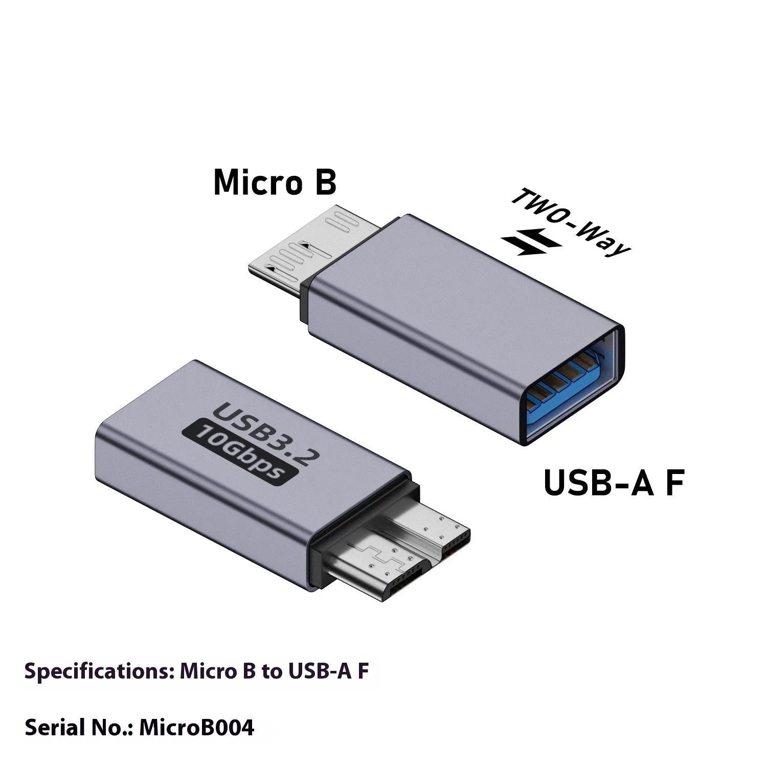 Micro B adapter converter showing USB-C to Micro B and USB to Micro B connections for charging and data transfer