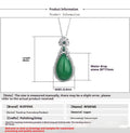 Green chalcedony water drop pendant with inlaid stone and electroplated copper geometric ellipse setting