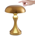 Metallic desk lamp with touch control panel showing three colour light settings.