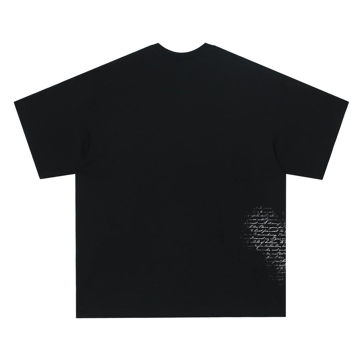 American retro hip hop gothic style short sleeve cotton t-shirt with letter print, shown in black and white.