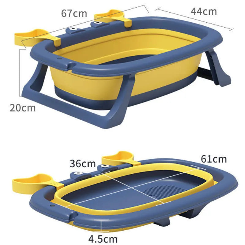 Blue foldable portable pet tub suitable for a small dog or cat.
