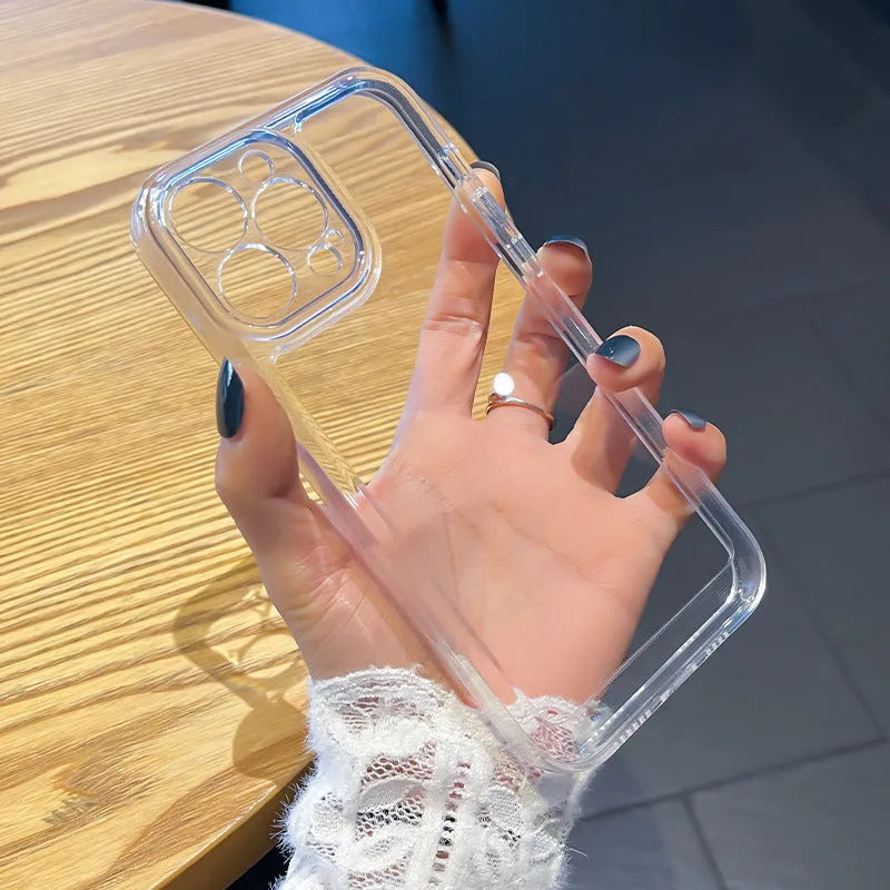 Transparent shockproof TPU phone case in Space Shell colour for iPhone models, back cover style.