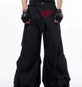 Boys' wide-leg function pants in Korean style, available in black or grey solid colours