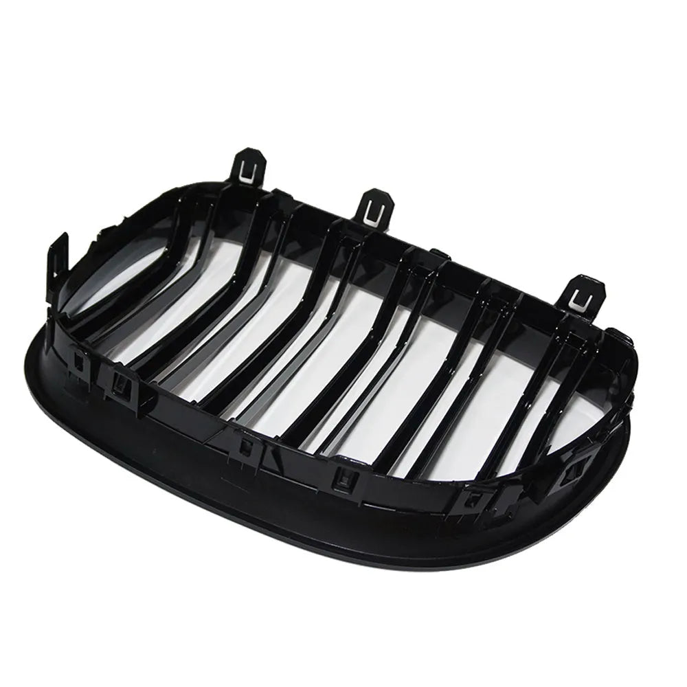 ABS carbon fibre style front grille for BMW 5-Series E60 E66 models, two-piece set