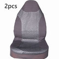 Black quilted automotive seat cover for universal car seats with plastic installation hooks