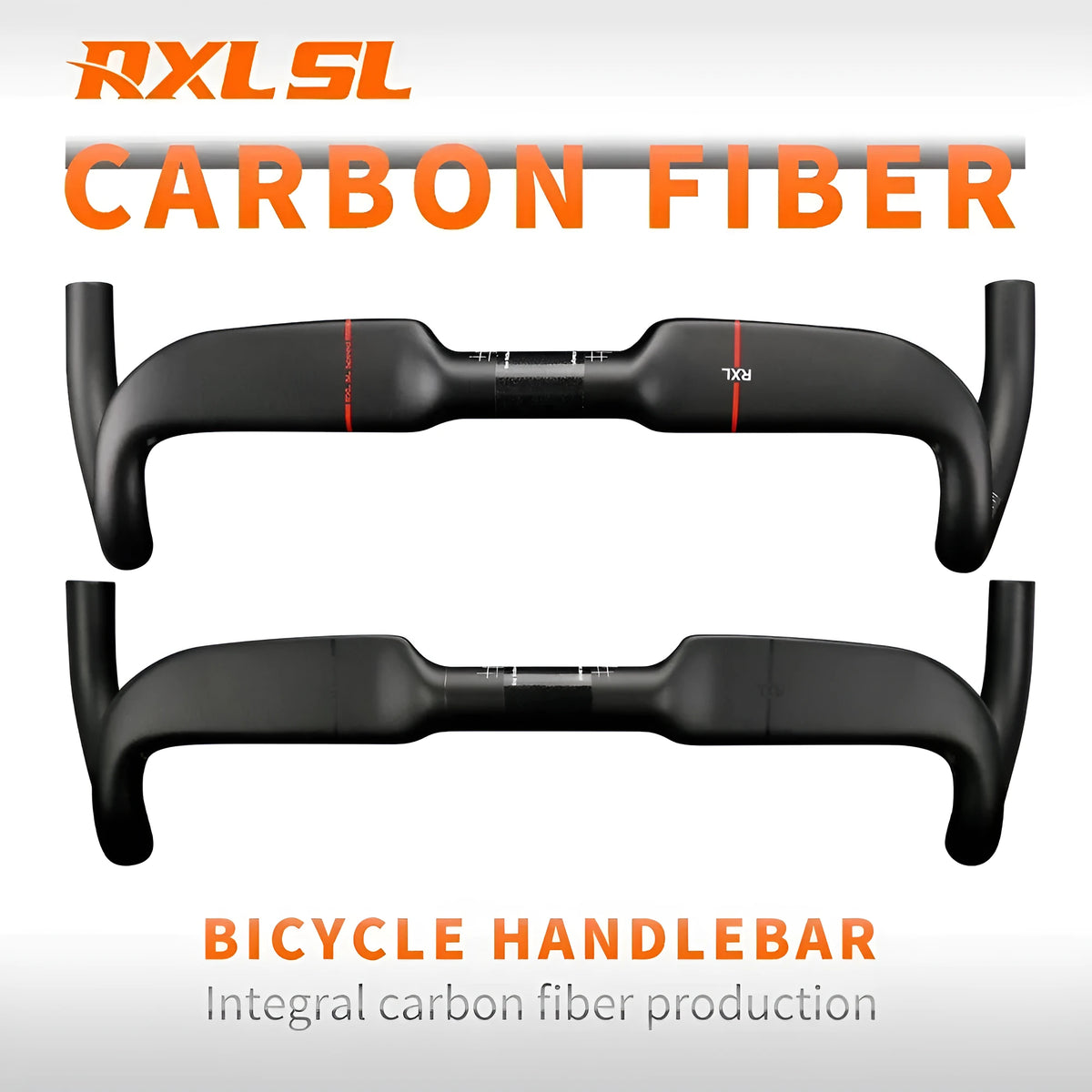 Carbon fibre road bicycle handlebar showing black double line pattern and 31.8mm clamp section.