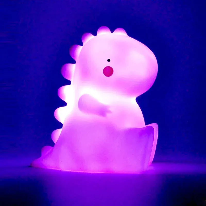 Cartoon enamel LED bedside lamp in Cloud Blue, 12x8x8cm, for children's room decoration