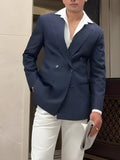 Men's striped double-breasted blazer jacket in regular fit with classic tailoring