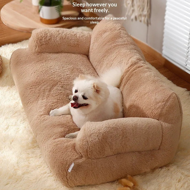 Warm pet bed with removable washable cover in Mousse Coffee, available in sizes M to XXL for pets under 4 kg to 12.5 kg