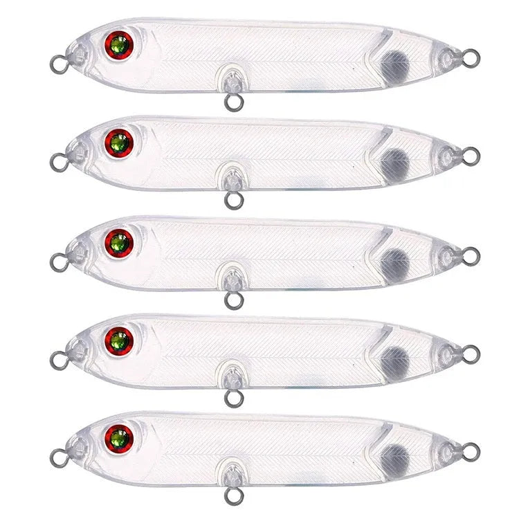 Transparent 9.5cm DIY fishing lure blank body with 7mm eye cavity