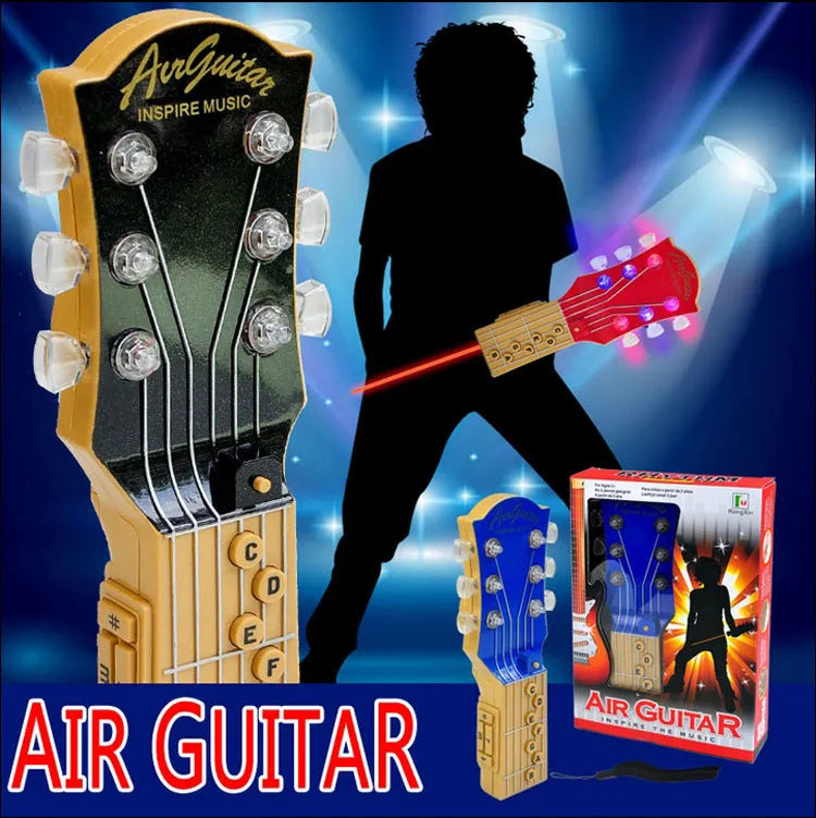 Infrared electronic guitar unit with A-G chord buttons, 30cm ray, red blue black colours, 21cm size