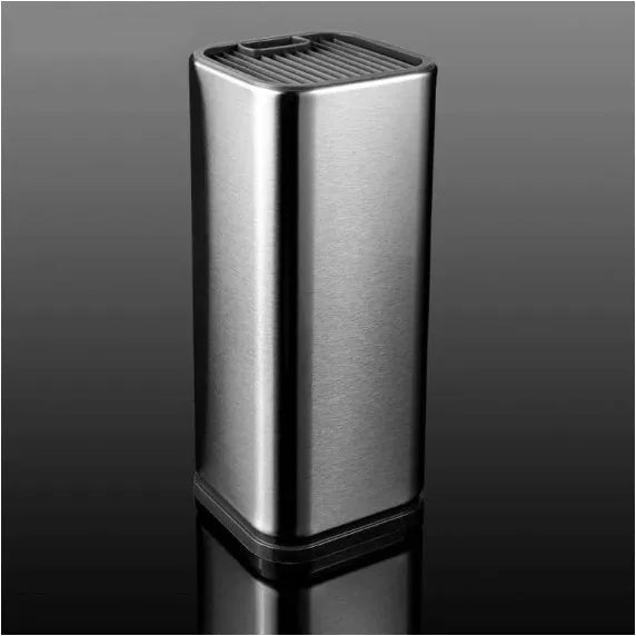 Stainless steel kitchen tool holder with knife slots and storage bucket, detachable bottom