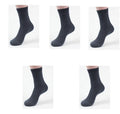 Men's bamboo fibre socks showing small square pattern in black colour with size scale