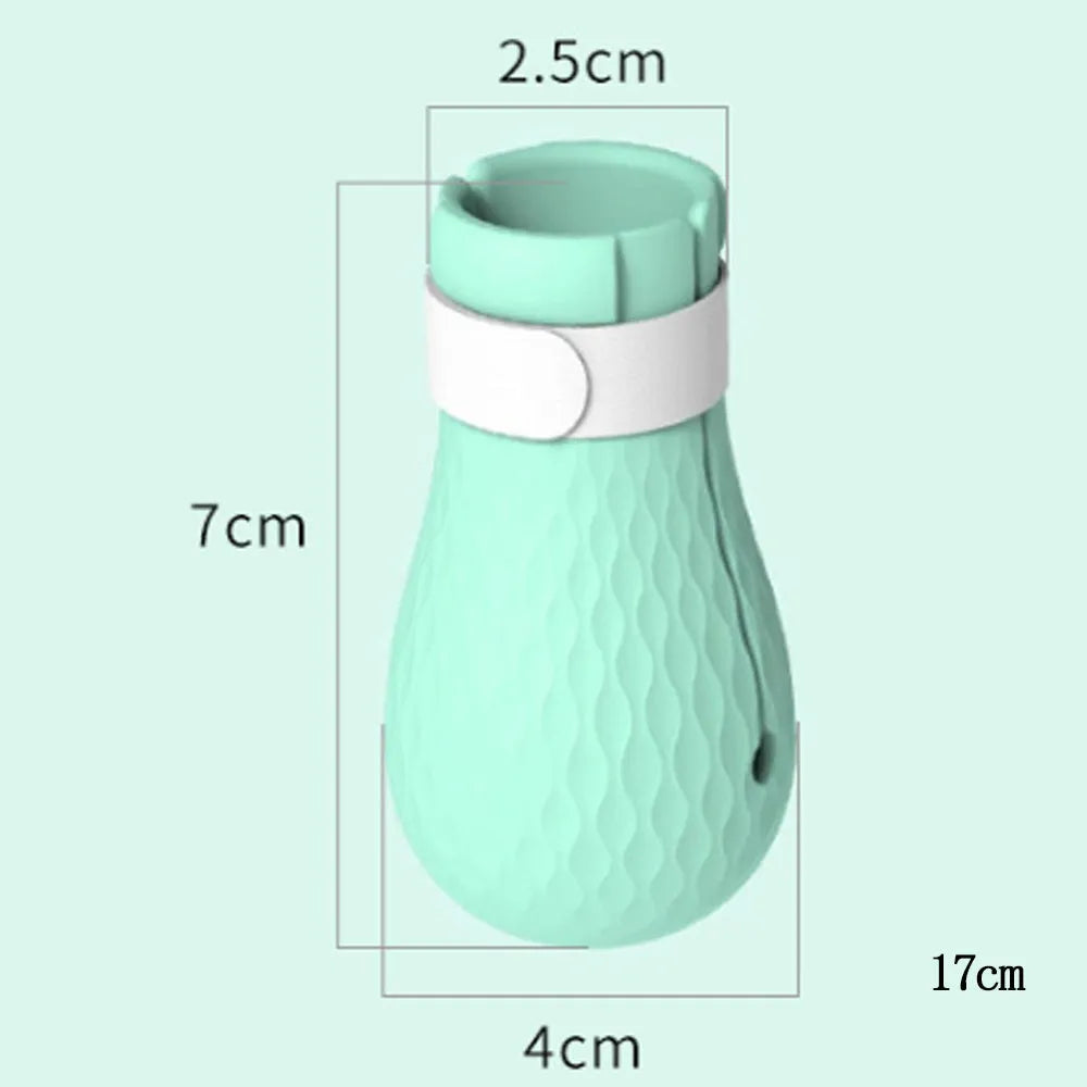 Four silicone cat paw covers for anti-scratch protection during grooming and care