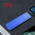 Sapphire blue portable solid state hard drive with metal shell measuring 10.3cm long
