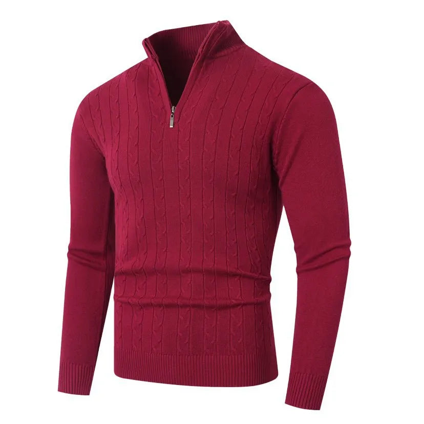 Men's casual modal blend knit sweater pullover in loose fit thickened style available in nine colours