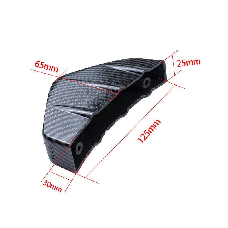 Black triangle rear spoiler chassis measuring 15cm with screw and adhesive fitting kit for General Motors vehicles