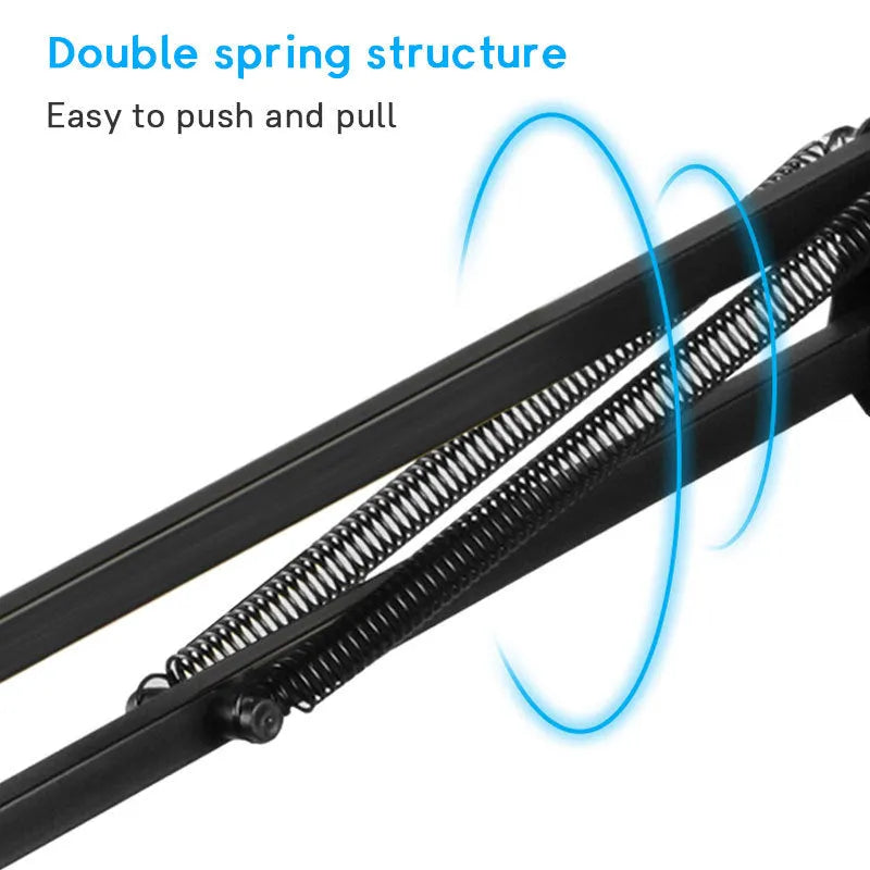 35cm black lazy mobile phone holder made from carbon steel, aluminium alloy, and ABS for bedside use