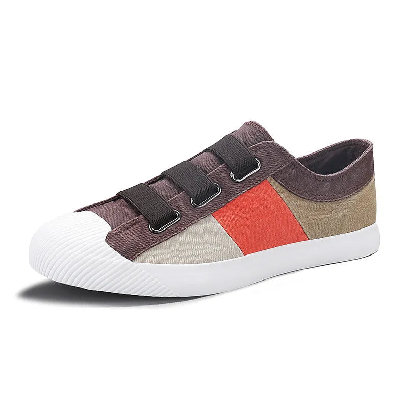 Men's canvas sneakers with elastic band slip-on design in multiple colour options