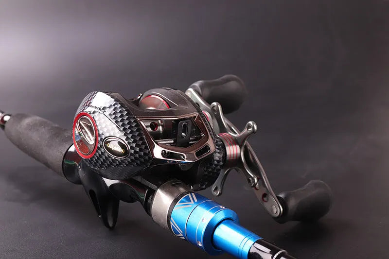 Raistar water drop wheel double centrifugal reel with 12+1 bearings, 6.3:1 ratio, two-colour aluminium wheel, left or right hand