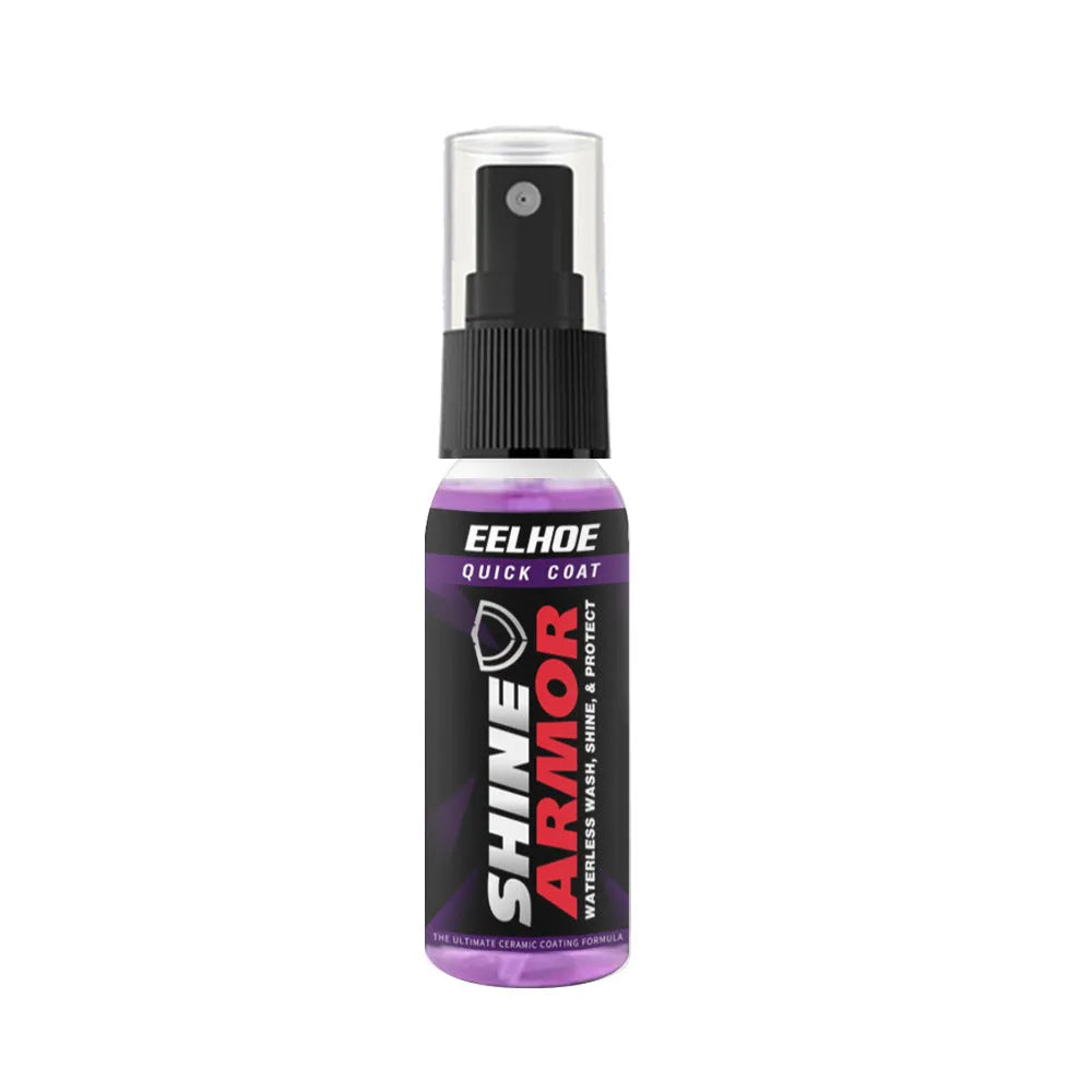 Purple car nano coating spray bottle in 30ml and 100ml sizes with hand spray trigger.