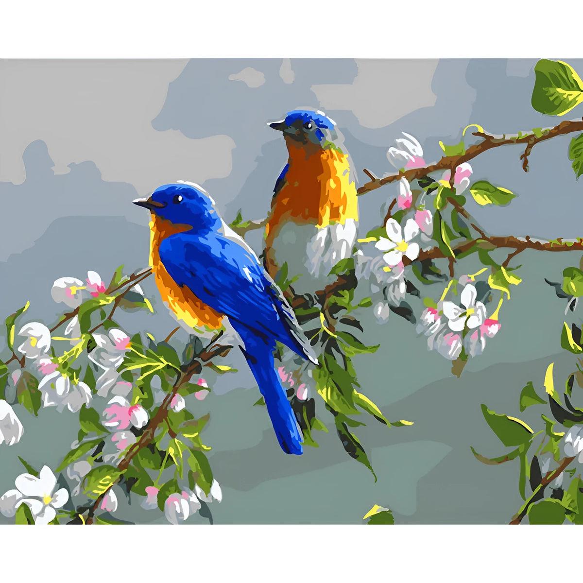 Digital oil painting of an animal in idyllic scenery on a linen-textured canvas.